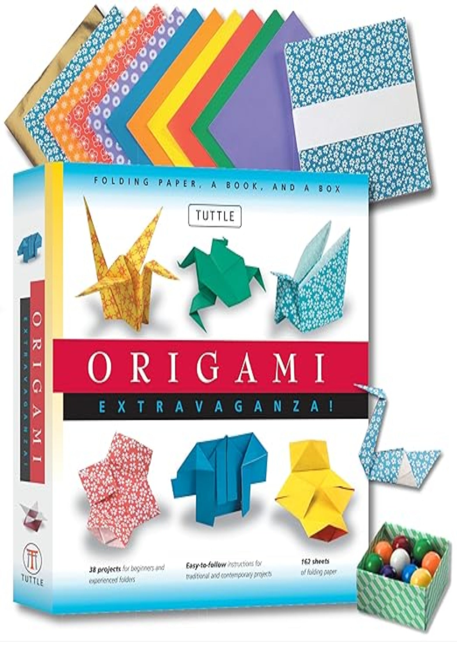 Origami Extravaganza! Folding Paper, a Book, and a Box: Origami Kit Includes Origami Book, 38 Fun Projects and 162 Origami Papers: Great for Both Kids and Adults