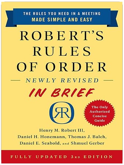 Robert's Rules of Order Newly Revised In Brief, 3rd edition