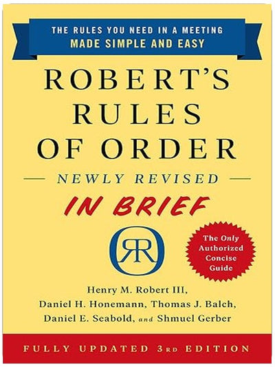 Robert's Rules of Order Newly Revised In Brief, 3rd edition