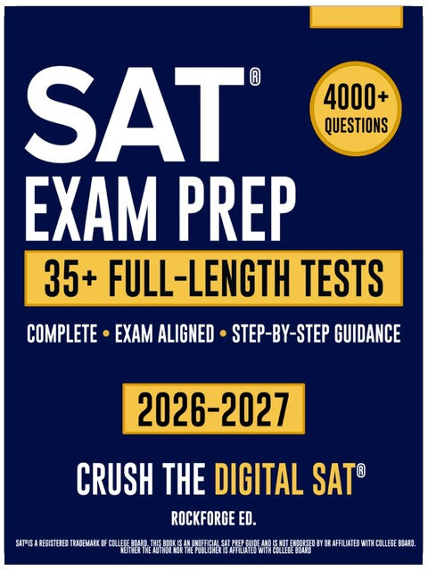 Préparation à l'examen SAT : Le guide d'étude complet et conforme à l'examen pour la préparation au SAT® numérique. Tests pratiques complets, explications étape par étape et conseils pour le jour de l'examen.