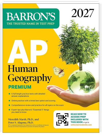 AP Human Geography Premium, 2027: Prep Book with 6 Practice Tests+ Comprehensive Review + Online Practice (Barron's AP Prep)