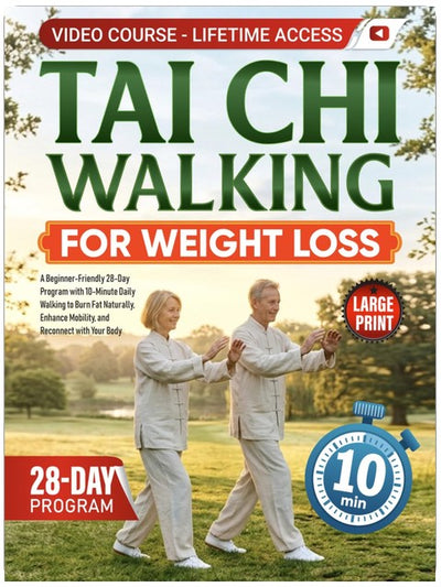 Tai Chi Gehen zum Abnehmen: Ein anfängerfreundliches 28-Tage-Programm mit täglichen 10-minütigen Spaziergängen, um natürlich Fett zu verbrennen, die Beweglichkeit zu verbessern und sich wieder mit Ihrem Körper zu verbinden