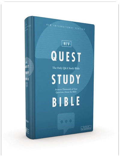 NIV, Quest Study Bible, Relié, Bleu, Comfort Print : La seule Bible d'étude avec questions-réponses