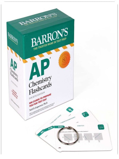 AP Chemie Karteikarten, vierte Auflage: Aktuelle Überprüfung und Übung + Sortierring für individuelles Lernen (Barron's AP Prep)