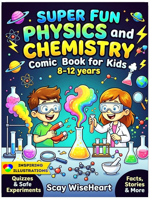 Super lustiges Physik- und Chemie-Comicbuch für Kinder von 8-12 Jahren: Ein interaktiver MINT-Wissenschaftsführer mit Comics, leicht verständlichen Konzepten, Experimenten für den Alltag und einfachen Erklärungen für neugierige Jungen