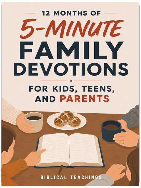 12 Months of 5-Minute Family Devotions For Kids, Teens, And Parents: 52 Weeks of Faith-Building Activities, Prayer, And Bible Study For Strengthening Family Connections