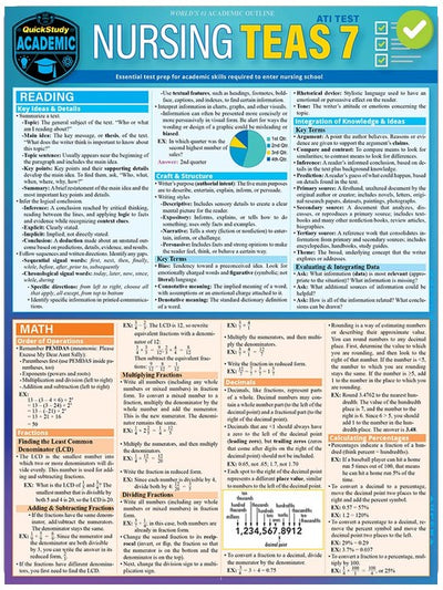 Nursing TEAS 7: a QuickStudy Laminated Reference Guide