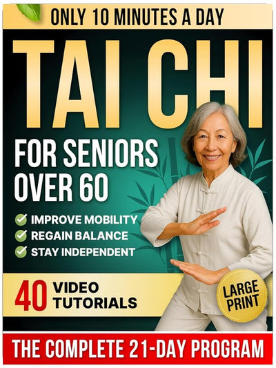 10-Minute Tai Chi for Seniors Over 60: A Step-by-Step 21-Day Plan to Regain Balance, Prevent Falls & Stay Independent | Illustrated Exercises, Video Lessons & Large Print for Easy At-Home Practice