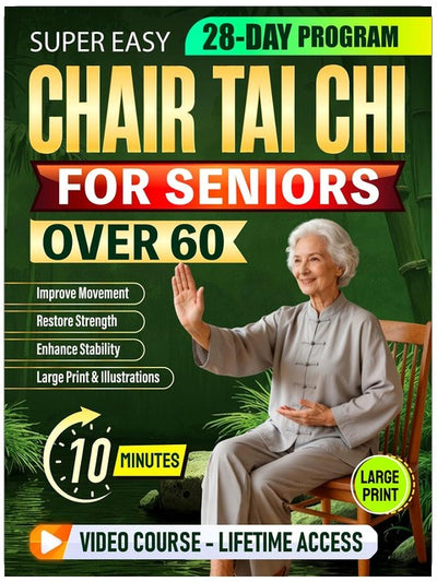Super Easy Chair Tai Chi for Seniors Over 60: Relaxing 10-Minute Daily Seated Flows to Improve Movement, Restore Strength, Enhance Stability | Large Print, Illustrations & Video Tutorials
