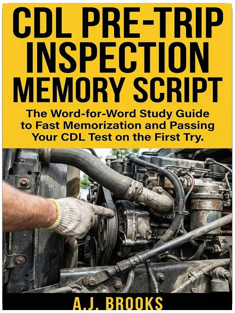 CDL Pre-Trip Inspection Memory Script: The Word-for-Word Study Guide to Fast Memorization and Passing Your CDL Test on the First Try (CDL Exam Prep Study Guides)