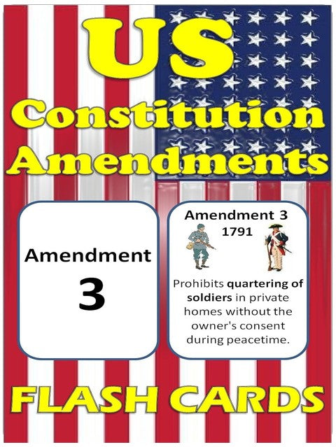 US Constitutional Amendments Flash Cards: Double Sided and Illustrated Cards for Quick Study and Memorization!