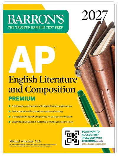 AP English Literature and Composition Premium, 2027: Prep Book with 8 Practice Tests + Online Practice (Barron's AP Prep)