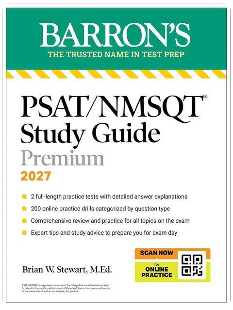 PSAT/NMSQT Premium Study Guide, 2027: 2 Practice Tests + Comprehensive Review + 200 Online Drills (Barron's Test Prep)