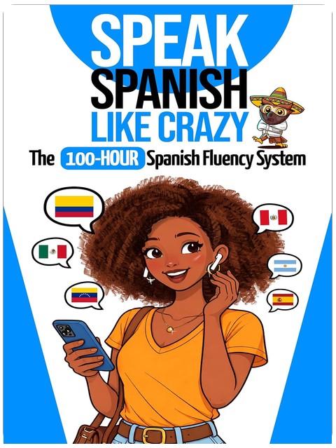 Speak Spanish Like Crazy: The 100-Hour Spanish Fluency System: The Complete Beginner-to-Advanced Learn Spanish Course with Real Conversations, Short Stories, Grammar and Native Latin American Audio