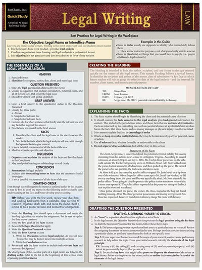 Legal Writing: QuickStudy Laminated Reference Guide