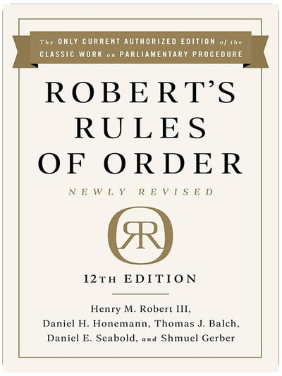 Robert's Rules of Order Newly Revised, 12th edition