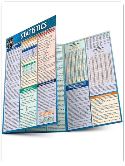 Statistics Laminate Reference Chart: Parameters, Variables, Intervals, Proportions (Quickstudy: Academic )