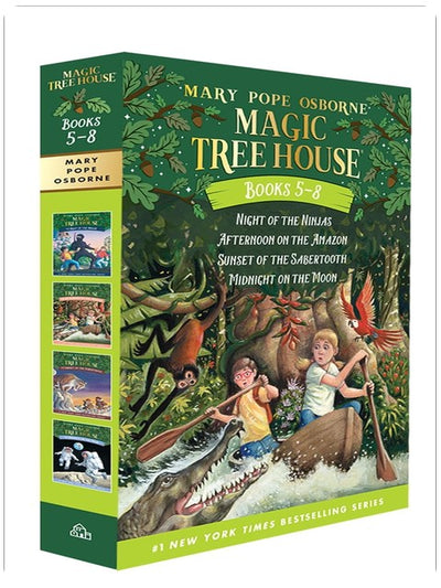 Magic Tree House Books 5-8 Boxed Set: Night of the Ninjas; Afternoon on the Amazon; Sunset of the Sabertooth; Midnight on the Moon